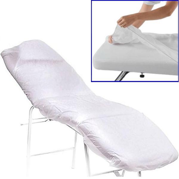 LENZUOLO COPRIMATERASSO TNT+PE CON ANGOLI - PER LETTINI MASSAGGI - bianco - 30g/mq - 80x210cm