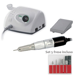 FRESA UNGHIE SET MANICURE PEDICURE NAIL ART - micromotore PRO 210 30.000 giri/min - Set 5 frese incluse