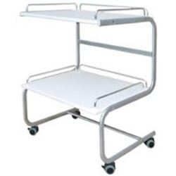 CARRELLO OSPEDALIERO PER MEDICAZIONE in tubo ovale - 2 ripiani - 50x60xh.80cm