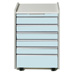 CASSETTIERA S10 - SU RUOTE - 52x43,5xh.81cm - 6 cassetti - azzurra