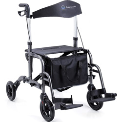 ROLLATOR PIEGHEVOLE GAYA 2.0 IN ALLUMINIO VERNICIATO - 4 ruote - doppia funzione