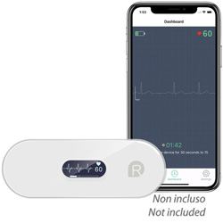 MONITOR ECG PORTATILE RICARICABILE DUOEK S - 3 derivazioni - schermo OLED - wireless bluetooth