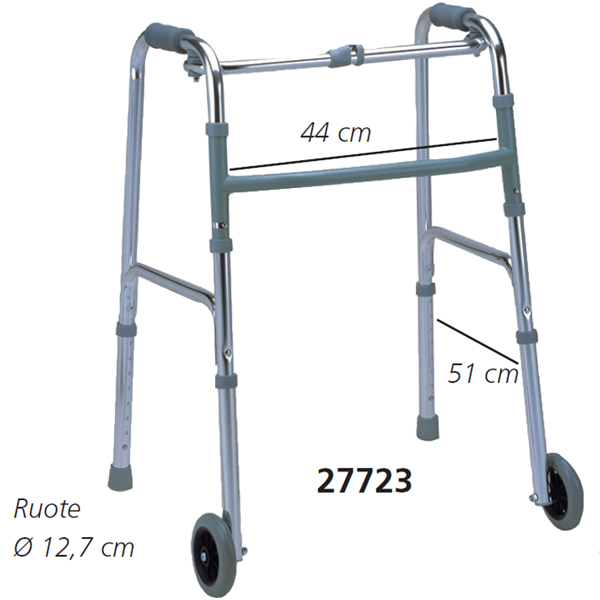 DEAMBULATORE / ROLLATOR PIEGHEVOLE CON DUE RUOTE