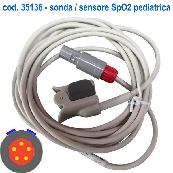 SONDA SENSORE SPO2 - CONNETTORE ROTONDO A 5PIN - adulti / pediatrico