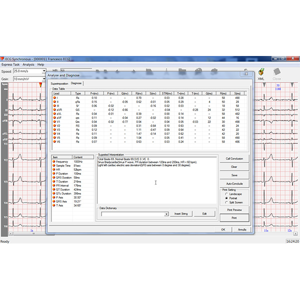 ELETTROCARDIOGRAFO / ECG CONTEC 600G 12 DERIVAZIONI -  3/6canali con display touch screen - interpretativo