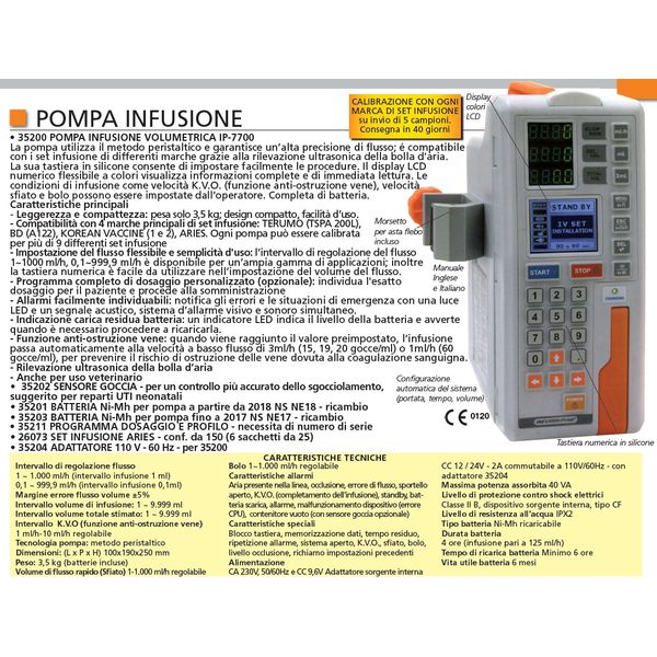 POMPA INFUSIONALE VOLUMETRICA - AMPall IP-7700 - fino 1000 ml/h - per set infusioni