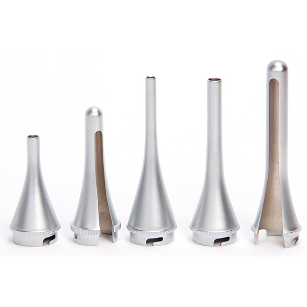 SET 3 CANNULE METALLO (Ø 4 - 5 - 6mm) e 2 SPECULUM METALLO (Ø 7.5 - 9.4mm)