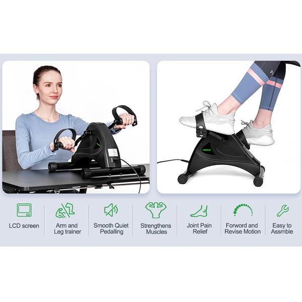 PEDALATORE ESERCITATORE A PEDALE ELETTRICO CON DISPLAY - per riabilitazione fisioterapia Gambe e Braccia