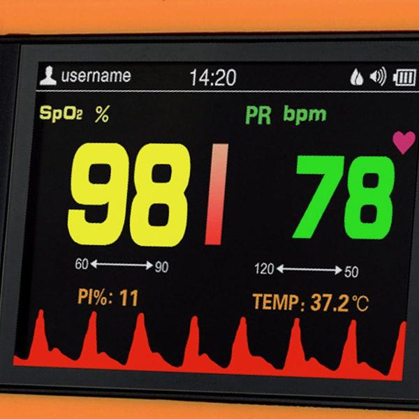 PULSOSSIMETRO SATURIMETRO PALMARE CONTEC OXY 110 - sensore SpO2 adulti, base ricarica e cavo USB 