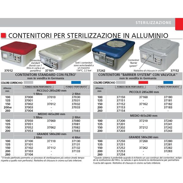 CONTENITORE / CONTAINER CON VALVOLA grande 580X280mm - h150 mm - non perforato - grigio