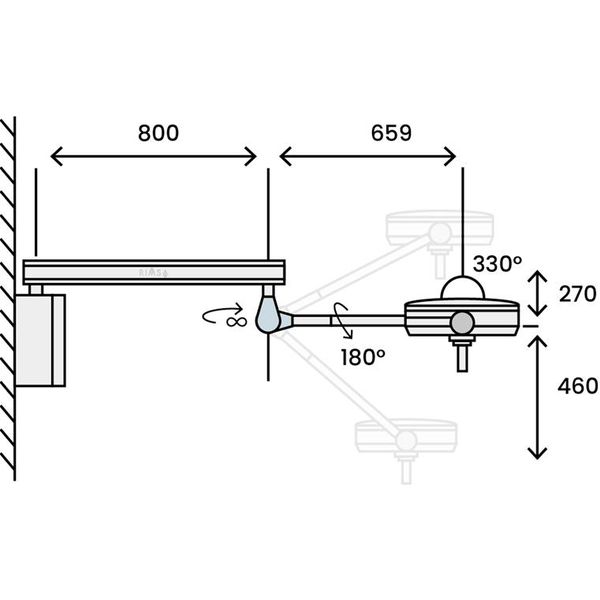 LAMPADA SCIALITICA A LED PENTALED 30E LIGHT - 160.000 lux - 4500°K - potenza 627W - da parete