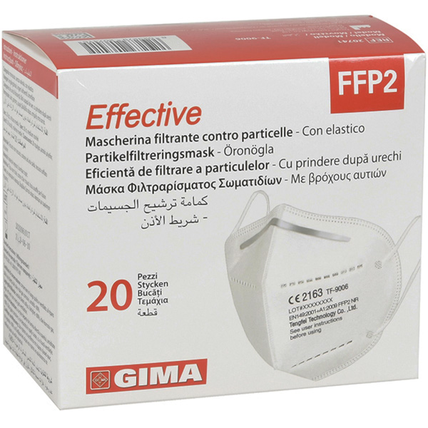 MASCHERINA FACCIALE RESPIRATORIA FFP2 A 6 STRATI SENZA VALVOLA - conf.20pz