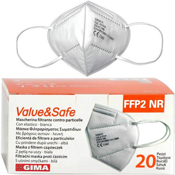 MASCHERINA FACCIALE RESPIRATORIA FFP2 A 5 STRATI SENZA VALVOLA - conf.20pz