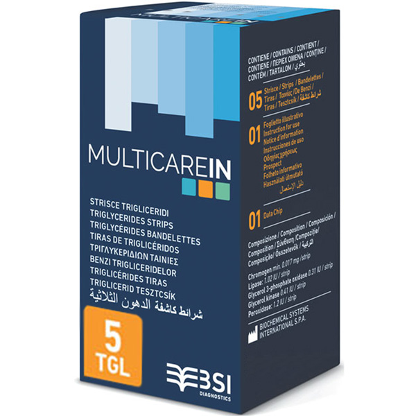 MULTICARE IN - STRISCE TRIGLICERIDI - 5pz + 1 chip