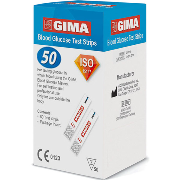 STRISCE GLUCOSIO per GLUCOMETRO GIMA - conf.50pz