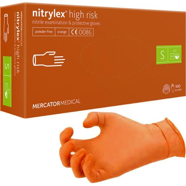 GUANTI IN NITRILE NITRYLEX ORANGE - senza polvere - conf.100pz - varie misure 