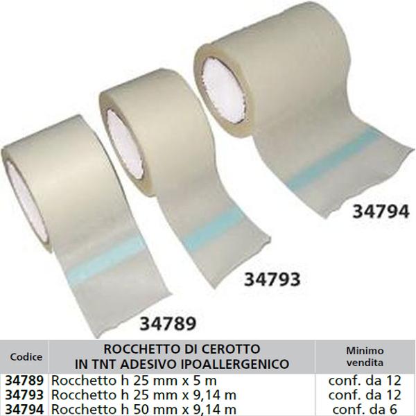 CEROTTO A ROTOLO SU ROCCHETTO TNT - h.2,5cmx5mt - conf.12rotoli