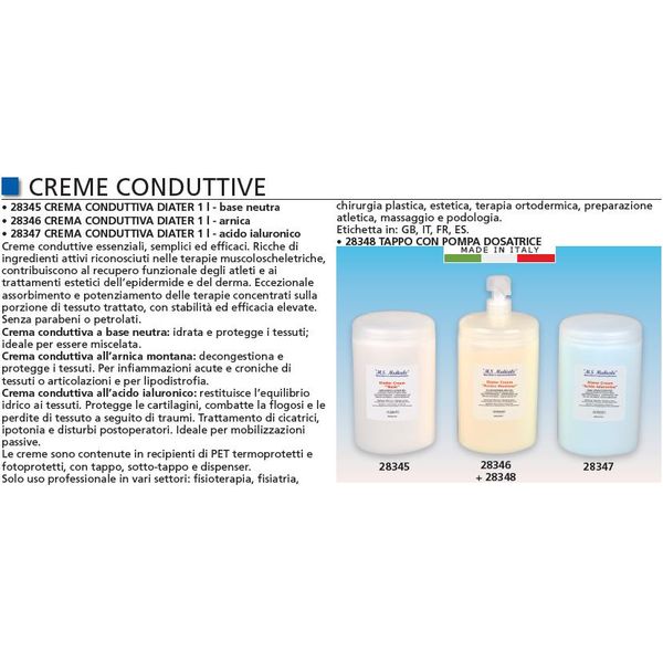 CREMA CONDUTTIVA DIATERMIA PER TECARTERAPIA - ACIDO IARULONICO - flacone 1lt