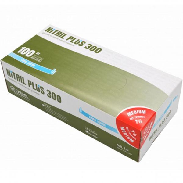 GUANTI IN NITRILE PLUS 300 NON TALCATI - lungh. 30cm - box 100pz - varie misure