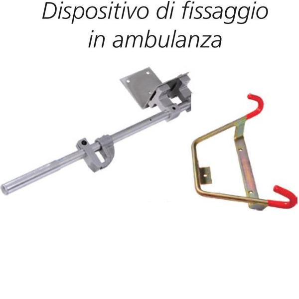 BARELLA AUTOCARICANTE A CARICAMENTO AUTOMATICO - completa di sponde, materasso e sistema fissaggio ambulanza