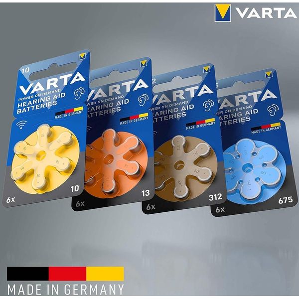 BATTERIE ACUSTICHE A BOTTONE VARTA 1,45V  - conf. 6pz - vari modelli